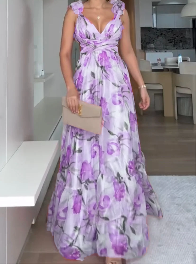 🍓Sexy a elegantní řasené šaty s potiskem