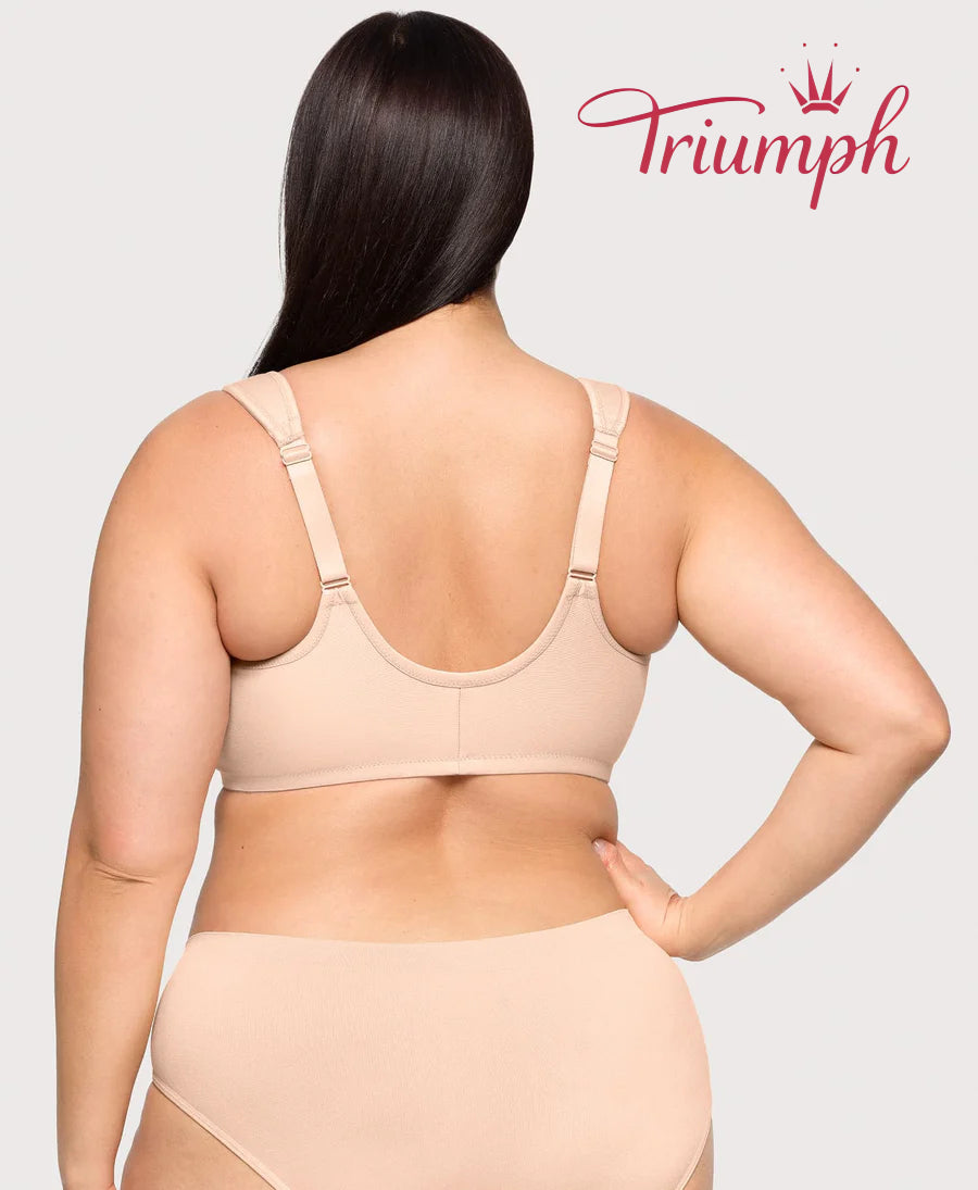Triumph - (balení 3 ks) bavlněná braletka s vyšívanou krajkou, zapínání vpředu