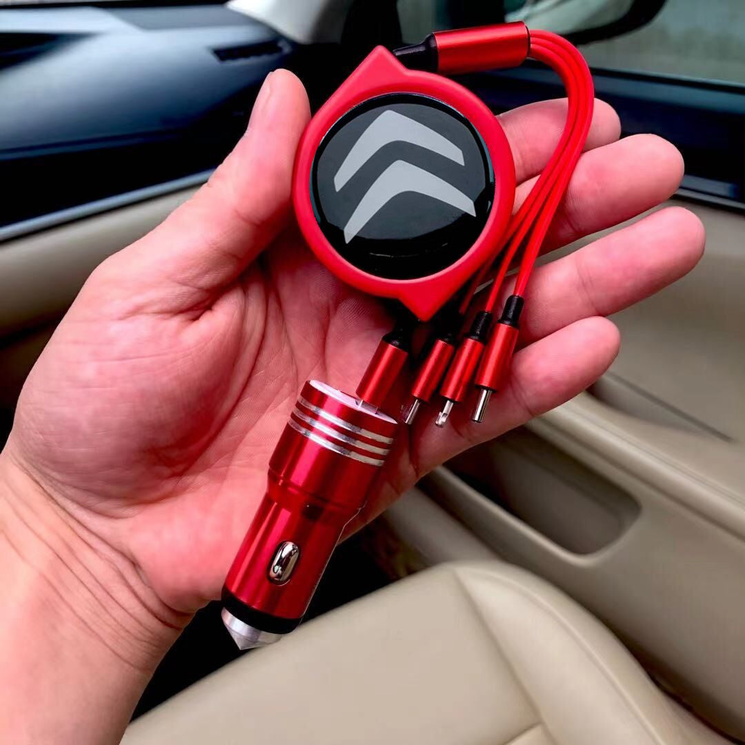 3v1 zatahovací datový kabel do auta + nabíječka do auta zdarma