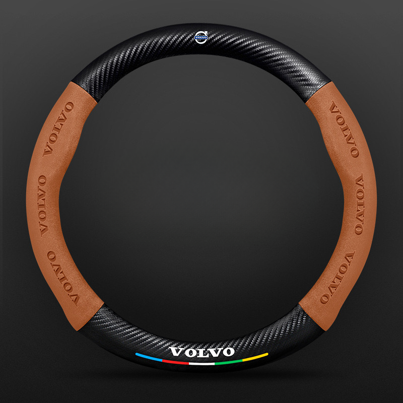 TrackVibe | Černý potah volantu z karbonového semiše – protiskluzový a odolný proti opotřebení