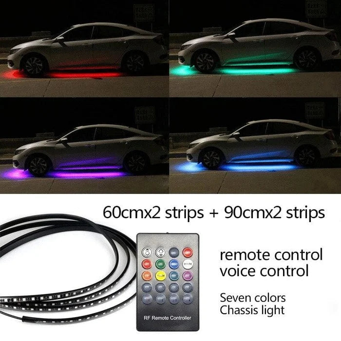 2024 Flexibilní vodotěsná RGB LED světla pro podvozek auta (4PCS)