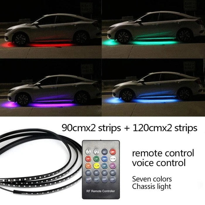 2024 Flexibilní vodotěsná RGB LED světla pro podvozek auta (4PCS)
