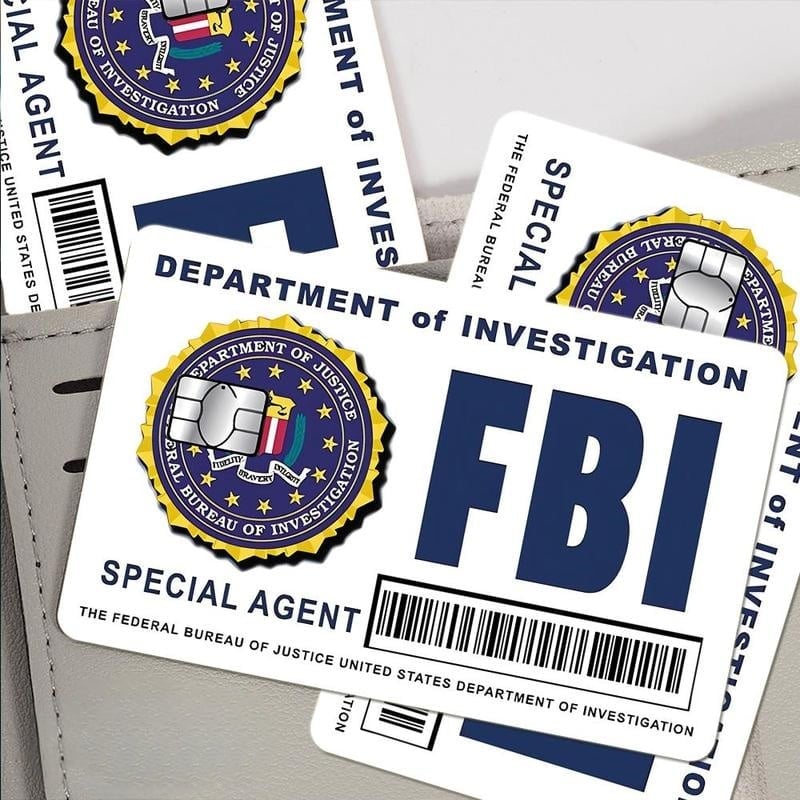 🔥Balíček skinů pro kartu tajného agenta: Designy FBI/ICE • Cosplay a dárkové samolepky