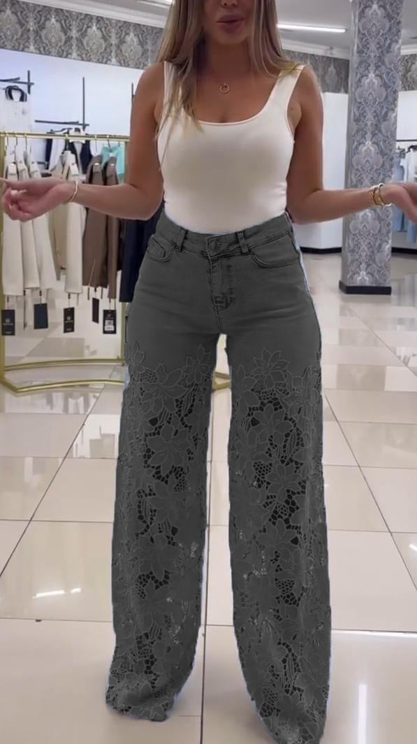 Dámské elegantní krajkové džíny