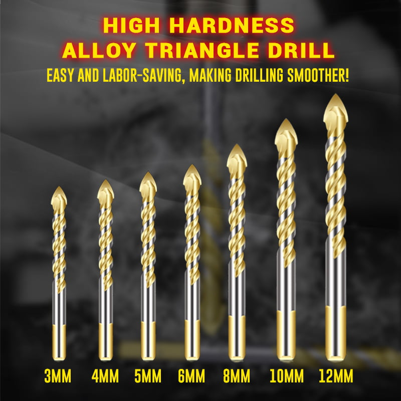 Trojhranný vrták z wolframové oceli s vysokou tvrdostí