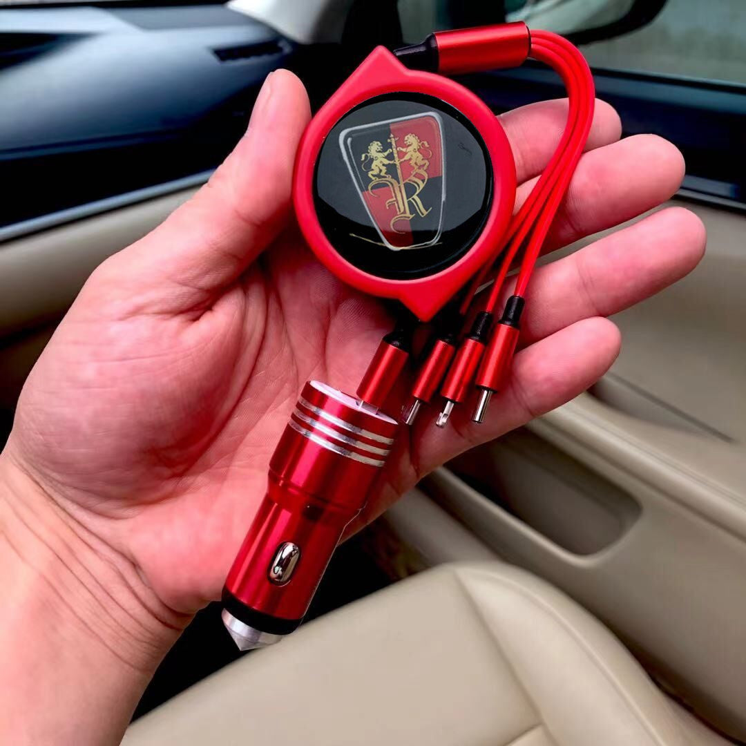 3v1 zatahovací datový kabel do auta + nabíječka do auta zdarma