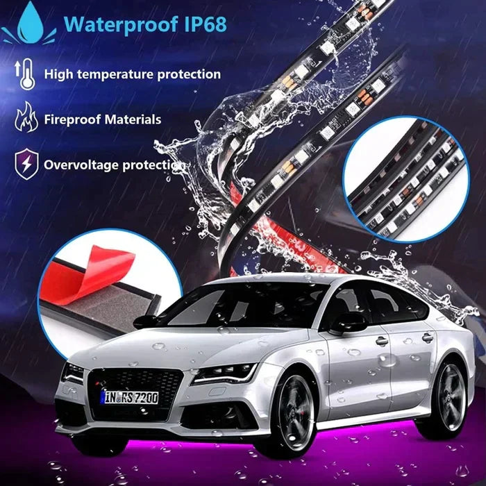 2024 Flexibilní vodotěsná RGB LED světla pro podvozek auta (4PCS)