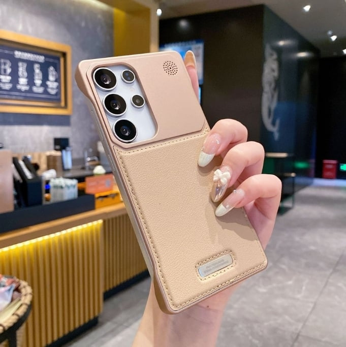 Bezrámové kožené pouzdro s vestavěným magnetismem a aromaterapií pro Samsung Galaxy S25 S24 S23 S22 Ultra