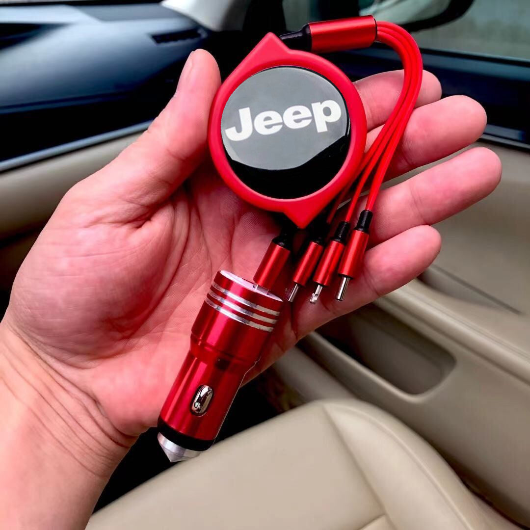3v1 zatahovací datový kabel do auta + nabíječka do auta zdarma