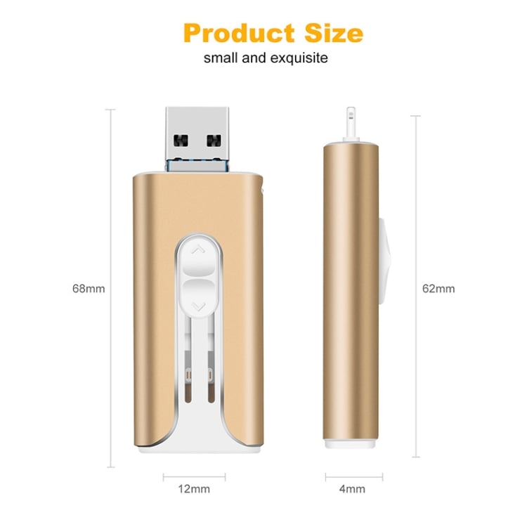 32~256GB Micro USB + 8pinový + USB 3.0 4 v 1 U-disk pro mobilní telefon a počítač