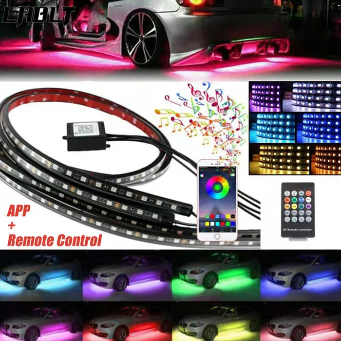 2024 Flexibilní vodotěsná RGB LED světla pro podvozek auta (4PCS)