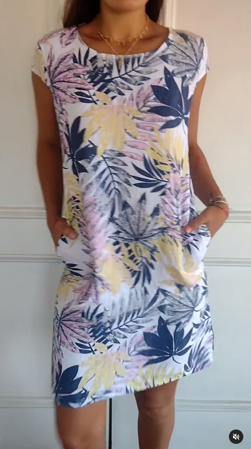 🍀🌷 VÝPRODEJ POSLEDNÍHO DEN🍀🌷Dámské bavlněné volné šaty s potiskem