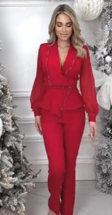 Dámská sada širokých síťovaných kalhot a kalhot