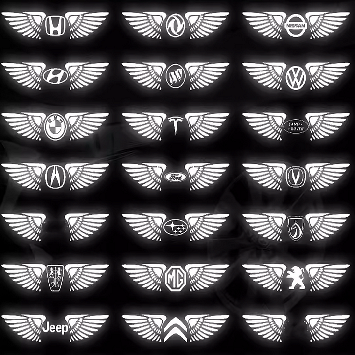 3D laserová nálepka na auto s andělskými křídly ✧4 ks✧