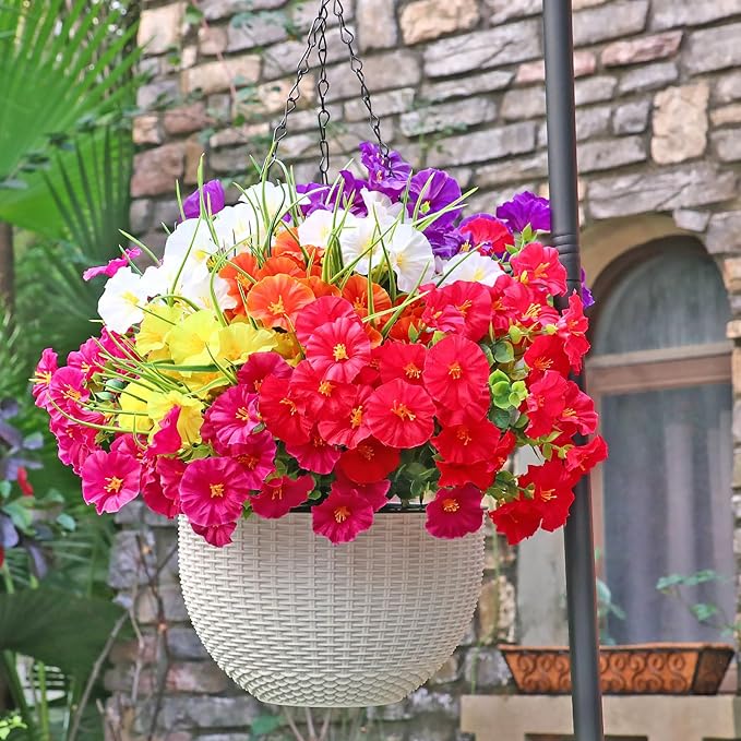 💥Vylepšený materiál nejvyšší kvality 🌸Svlačec odolný vůči UV záření a neblednoucí (bez květináče)