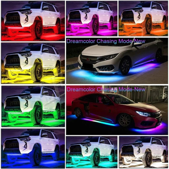 2024 Flexibilní vodotěsná RGB LED světla pro podvozek auta (4PCS)