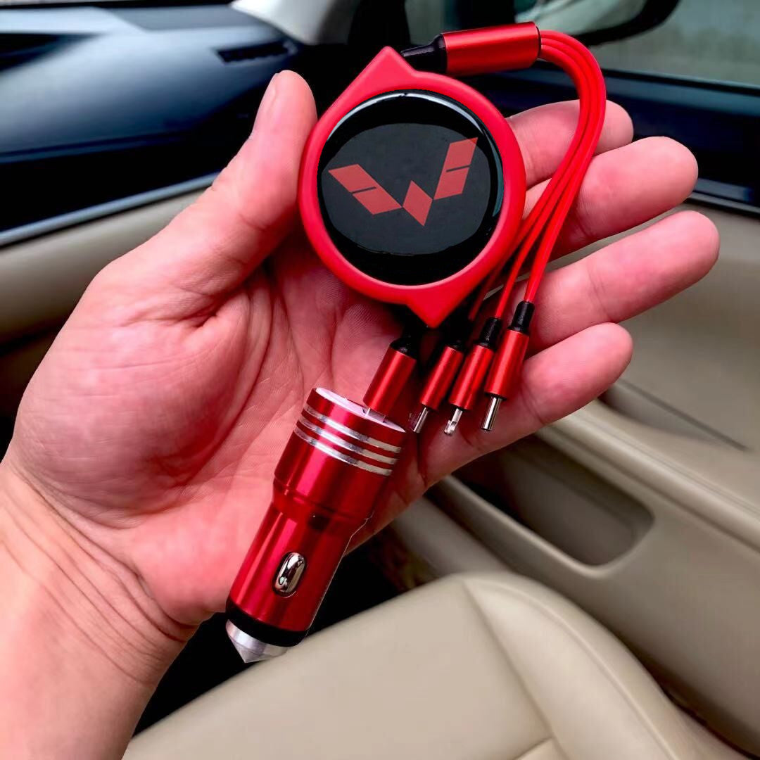 3v1 zatahovací datový kabel do auta + nabíječka do auta zdarma