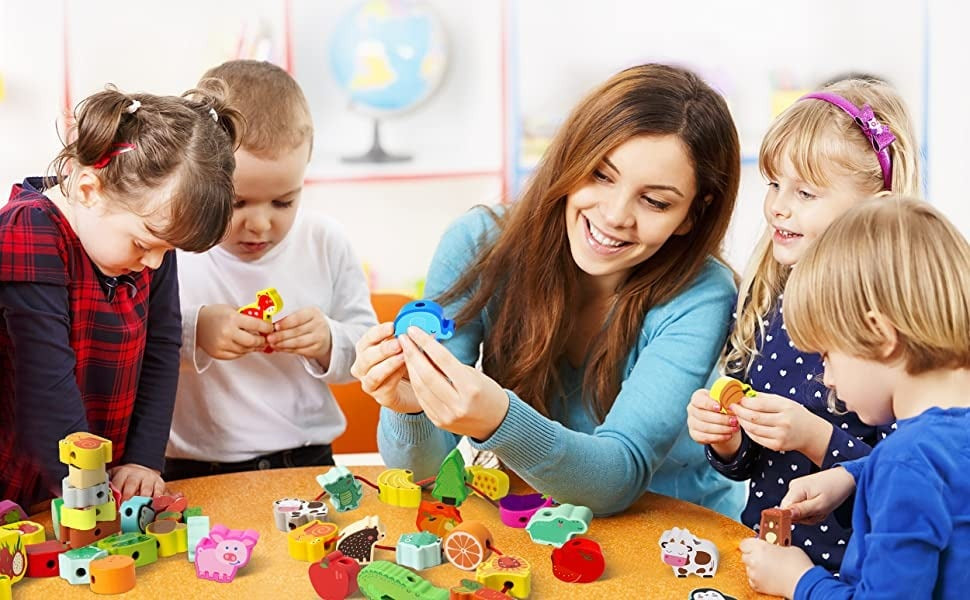 Vzdělávací krajkové korálky (s úložným boxem)