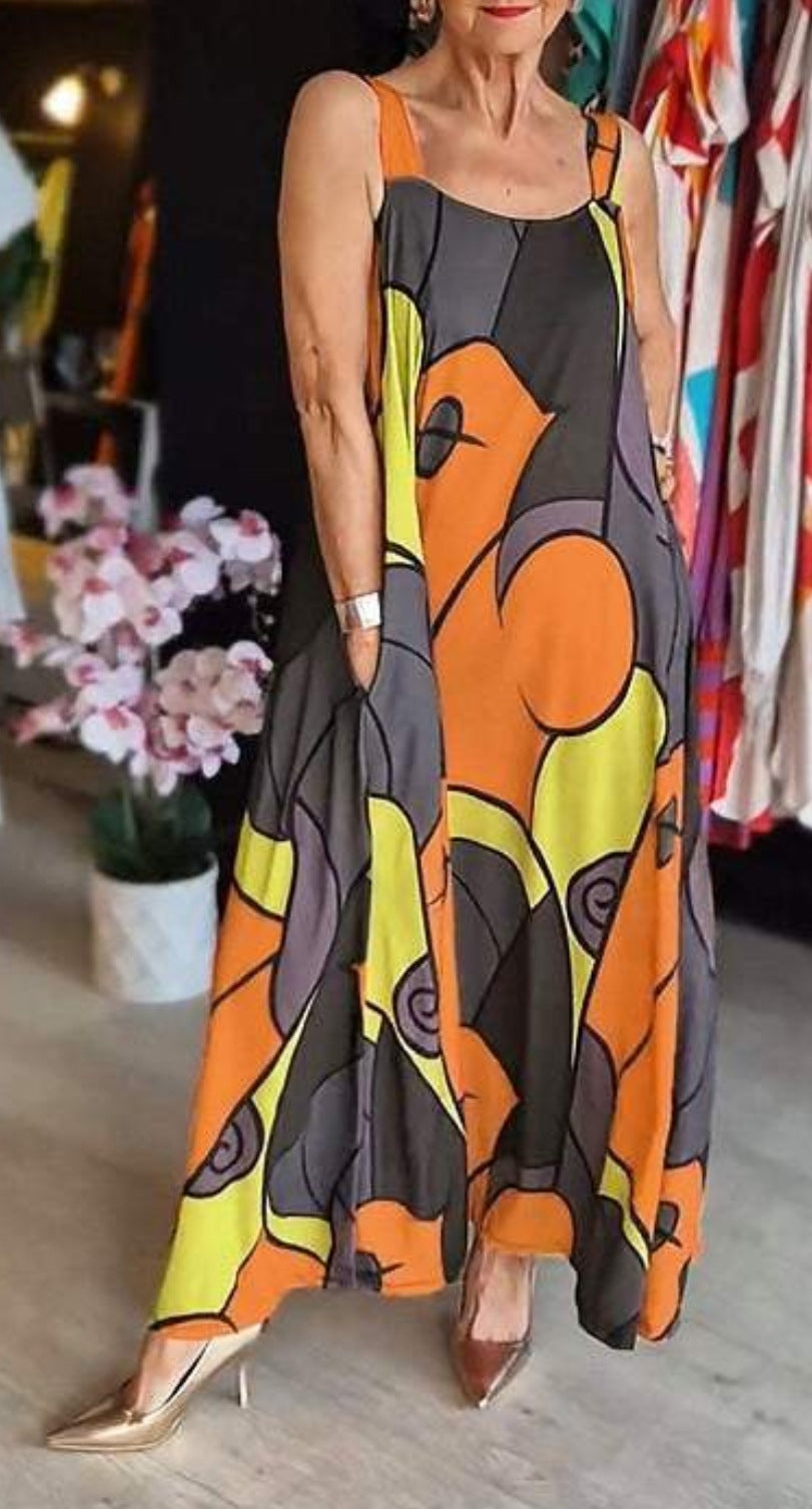 💝Dámské šaty s čtvercovým výstřihem s potiskem a podvazky 3.66