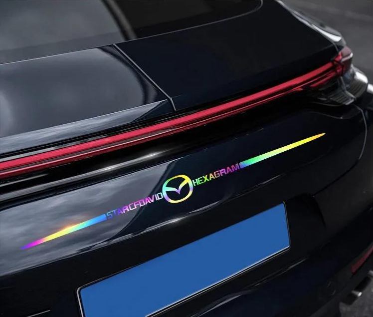 3D barevné laserové reflexní samolepky na auto 4 ks