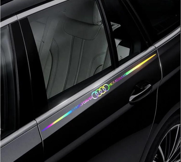 3D barevné laserové reflexní samolepky na auto 4 ks