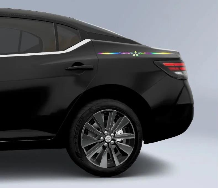 3D barevné laserové reflexní samolepky na auto 4 ks