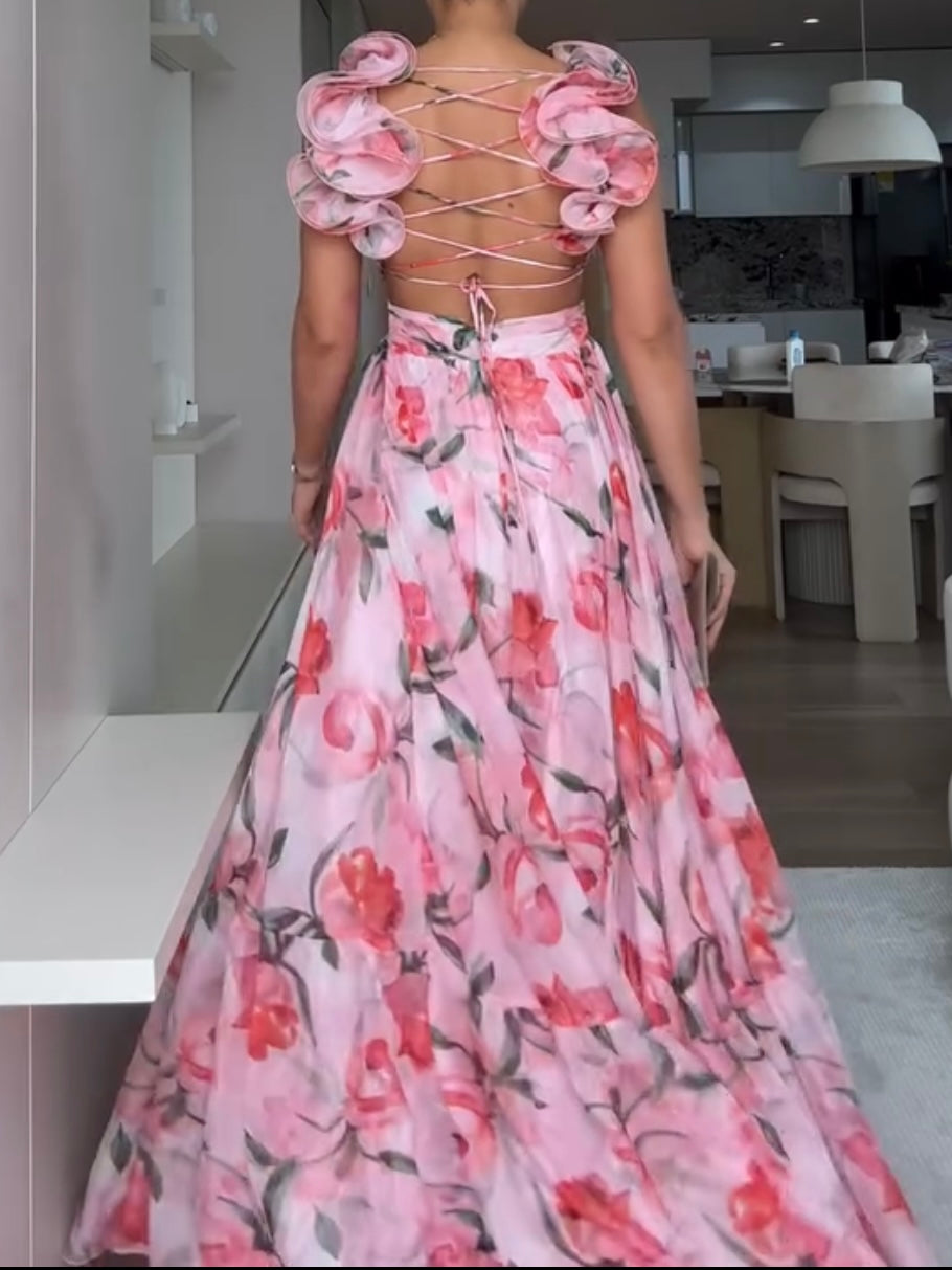 🍓Sexy a elegantní řasené šaty s potiskem