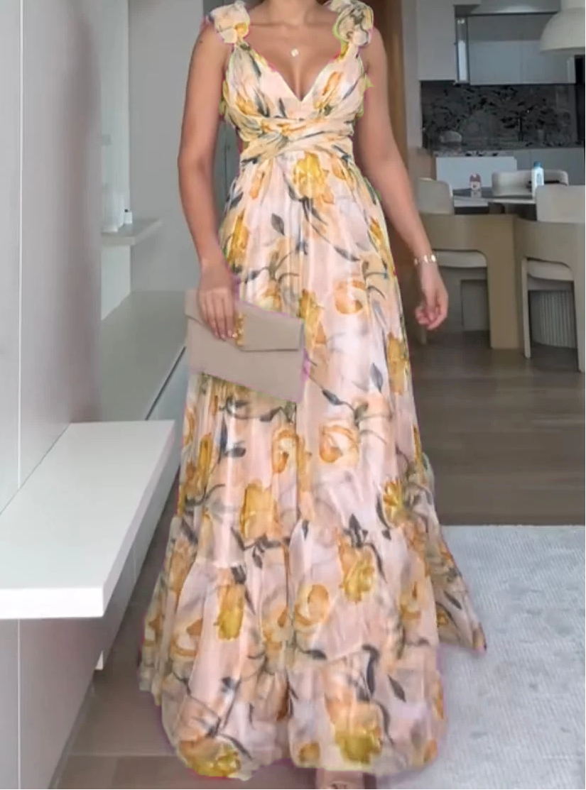 🍓Sexy a elegantní řasené šaty s potiskem