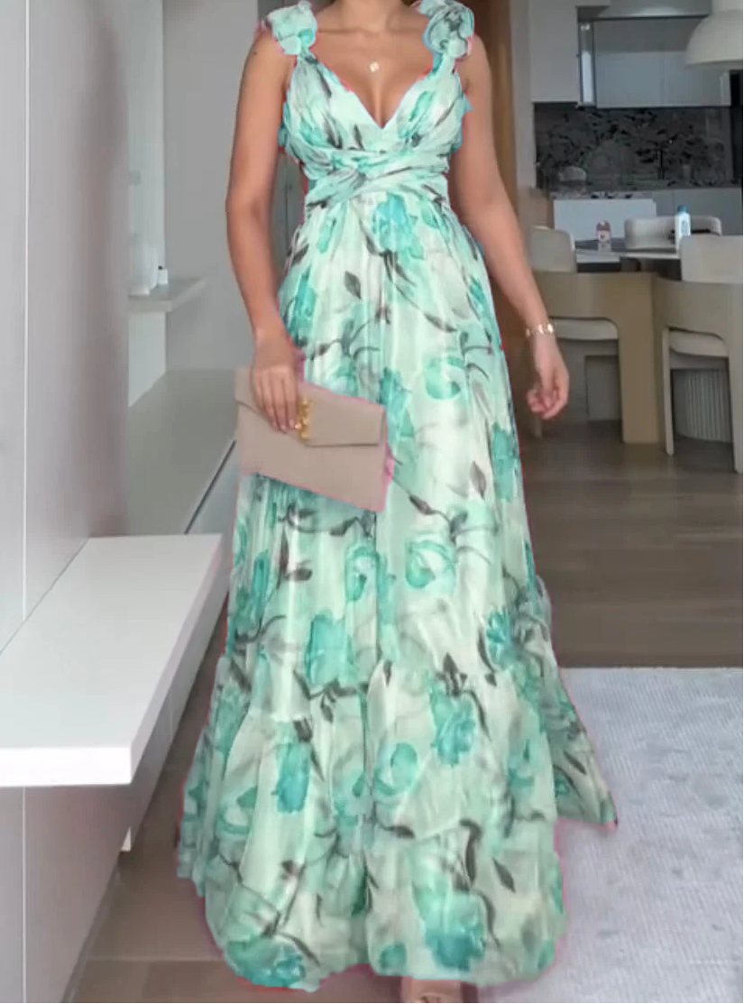 🍓Sexy a elegantní řasené šaty s potiskem