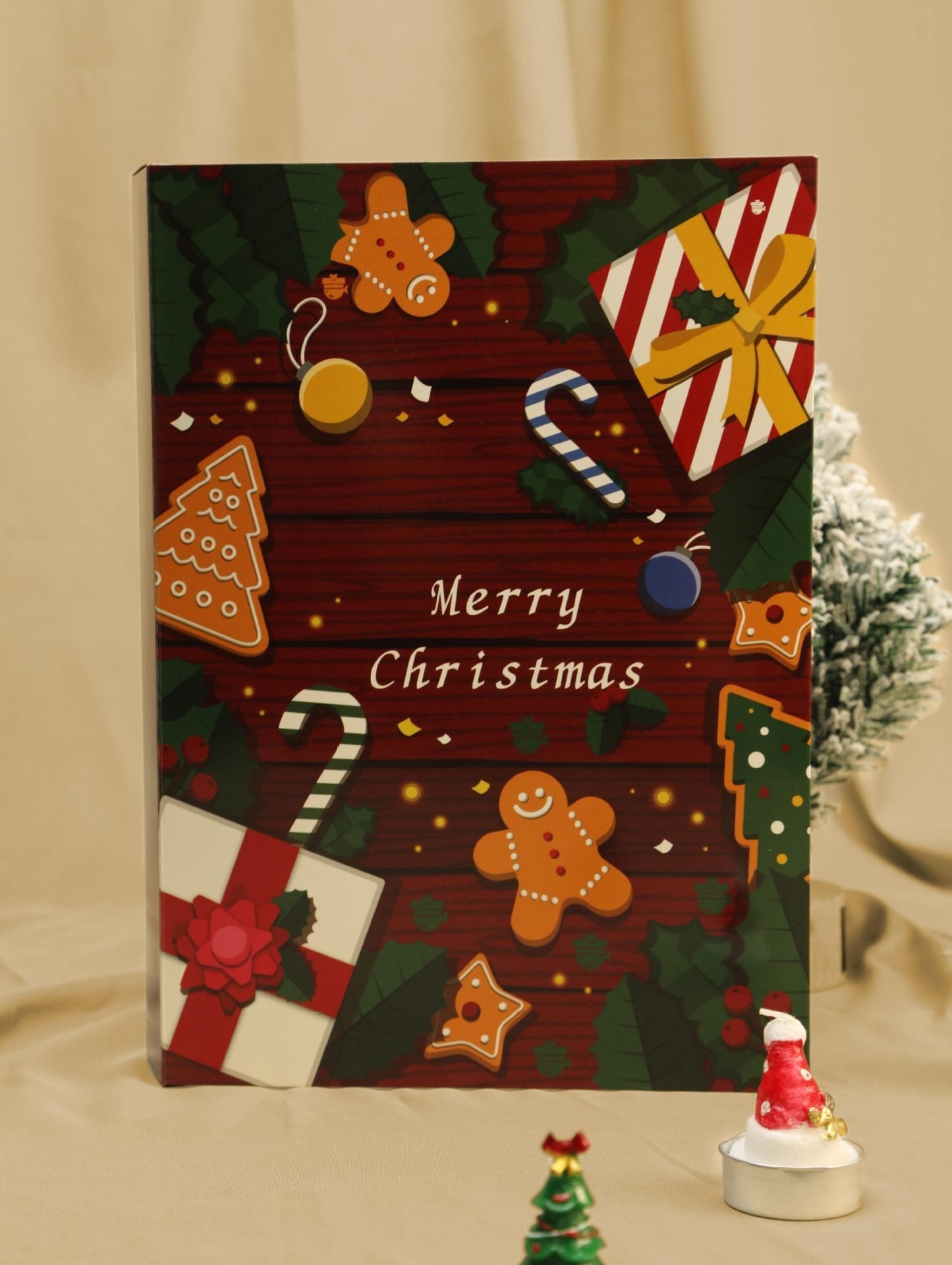 Adventní kalendář z růžového mramoru 2025, odpočítávací krabička 24 dní do Vánoc