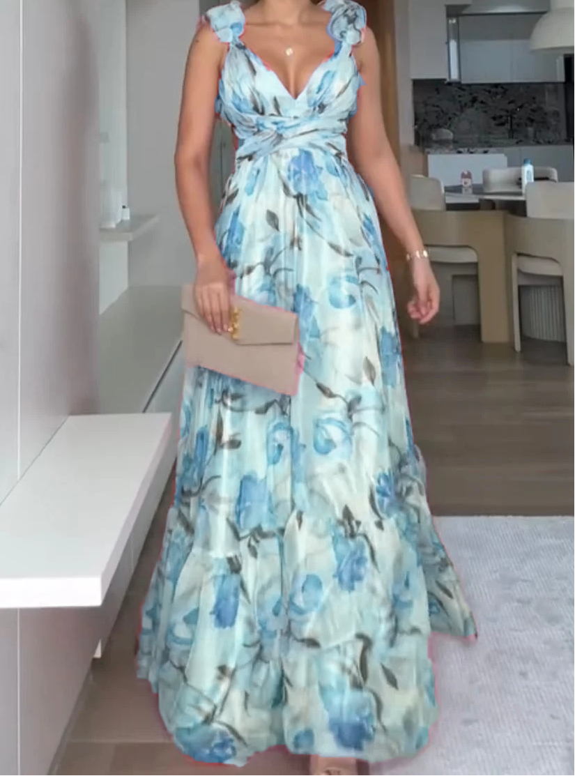 🍓Sexy a elegantní řasené šaty s potiskem