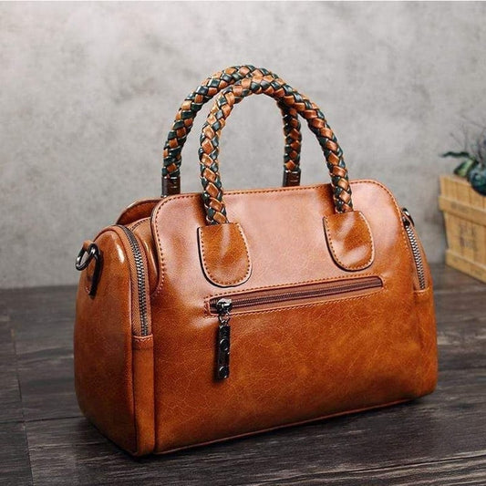 Velkokapacitní dámská kožená taška