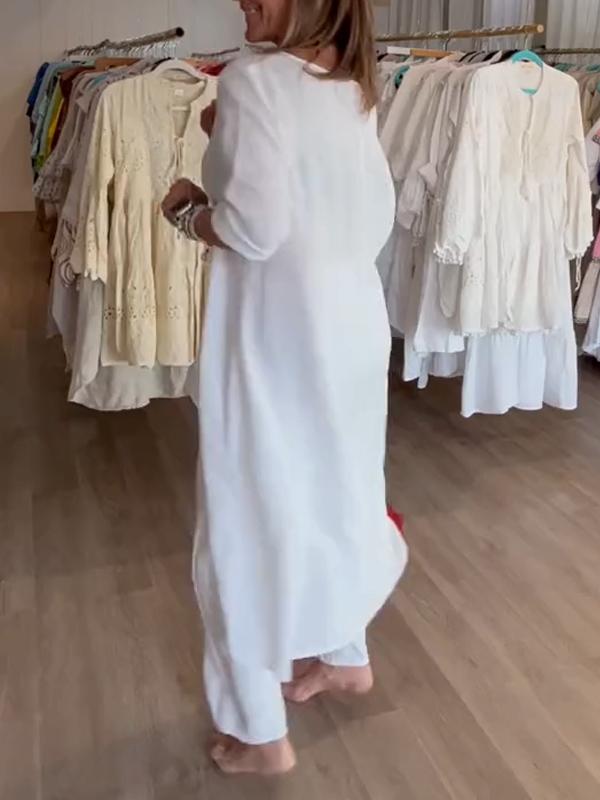 💥💕 Jednobarevný dámský bavlněný plátěný oblek