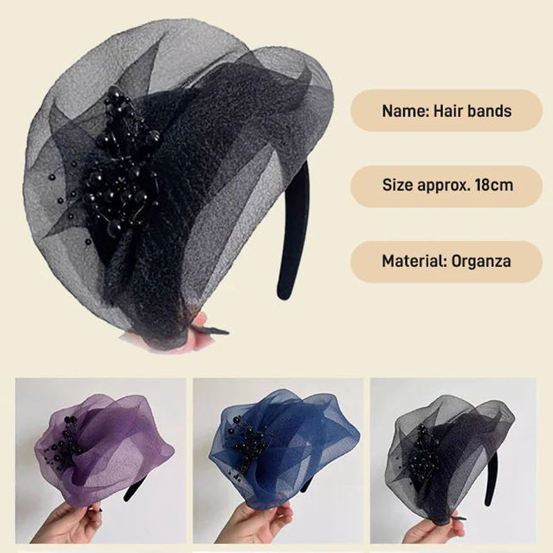 2025 Nový design 🌸 Vintage Organza Fascinator Čelenka Fascinátor