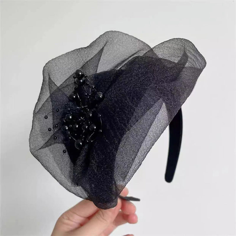 2025 Nový design 🌸 Vintage Organza Fascinator Čelenka Fascinátor