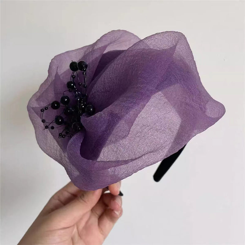2025 Nový design 🌸 Vintage Organza Fascinator Čelenka Fascinátor