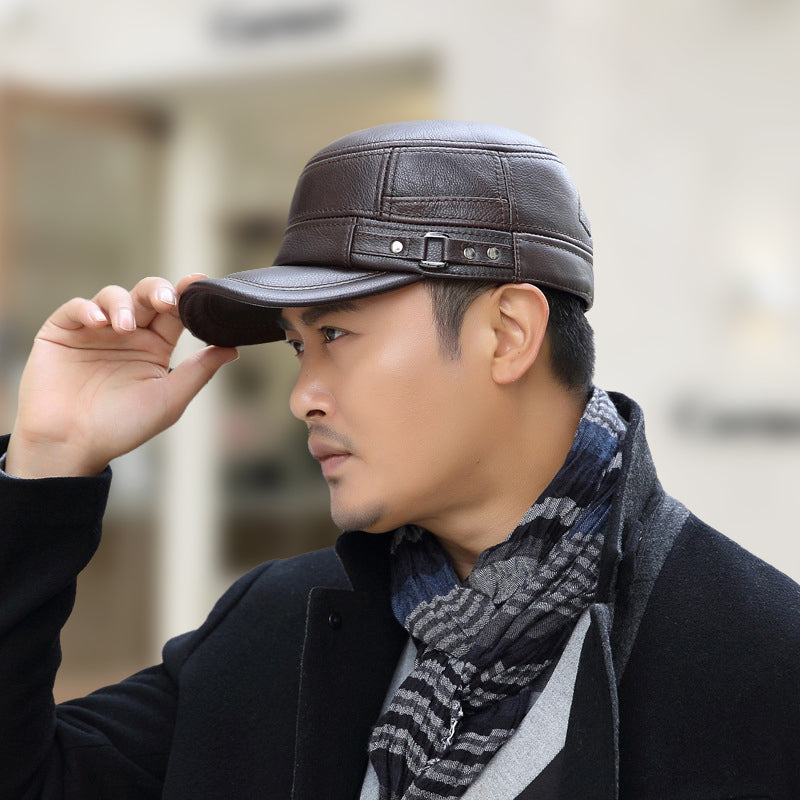 Plochá teplá baseballová čepice z PU kůže