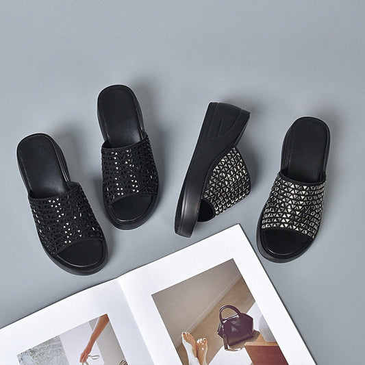 Dámské modré sandály na vysokém podpatku