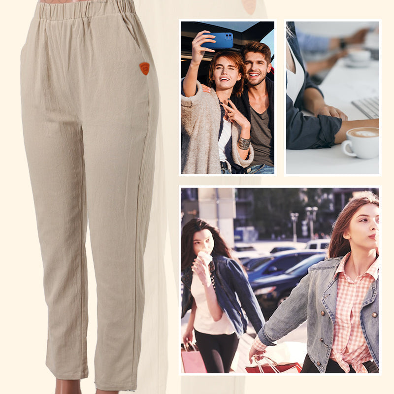 Prodyšné plátěné ležérní kalhoty