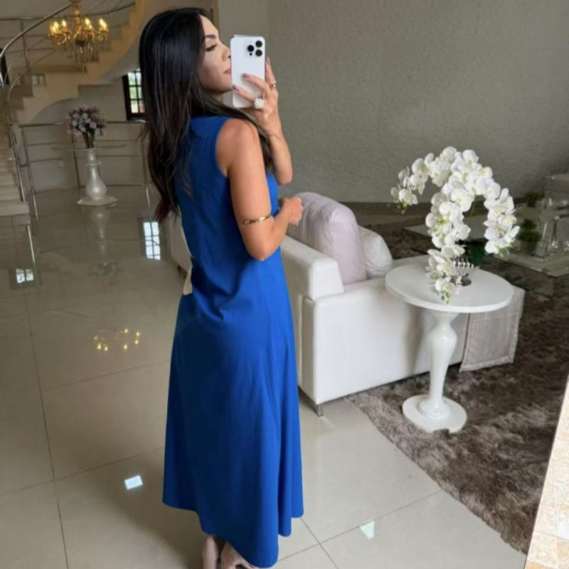 👗 Dámské šaty bez rukávů s květinovým potiskem 🌸