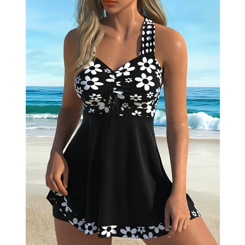 Dámská plavecká sada: top a kraťasy s květinovým potiskem🏖️