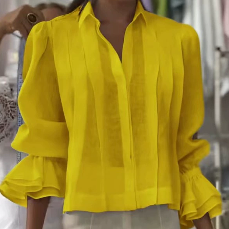 【S-3XL】✨🌼Elegantní košile s volánky a plisovaným vzorem