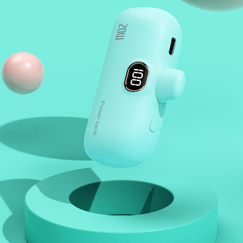 Přenosná bezdrátová power banka velikosti rtěnky 5000mAh