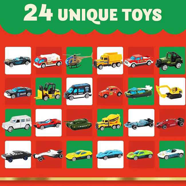 🔥Poslední den 50% SLEVA - 🚗🎁Vánoční adventní kalendář 2026 | ✨24denní odpočítávací kalendář - sada odlitků autíček