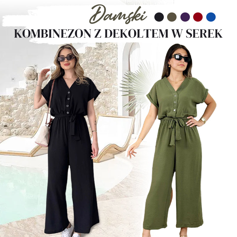 🌸Ležérní dámská kombinéza s výstřihem do V