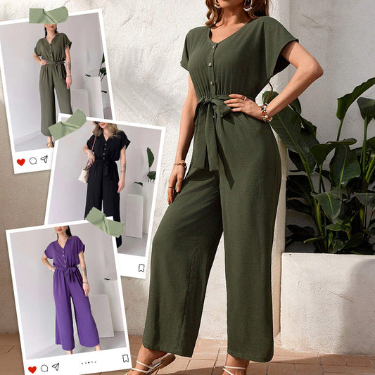 🌸Ležérní dámská kombinéza s výstřihem do V