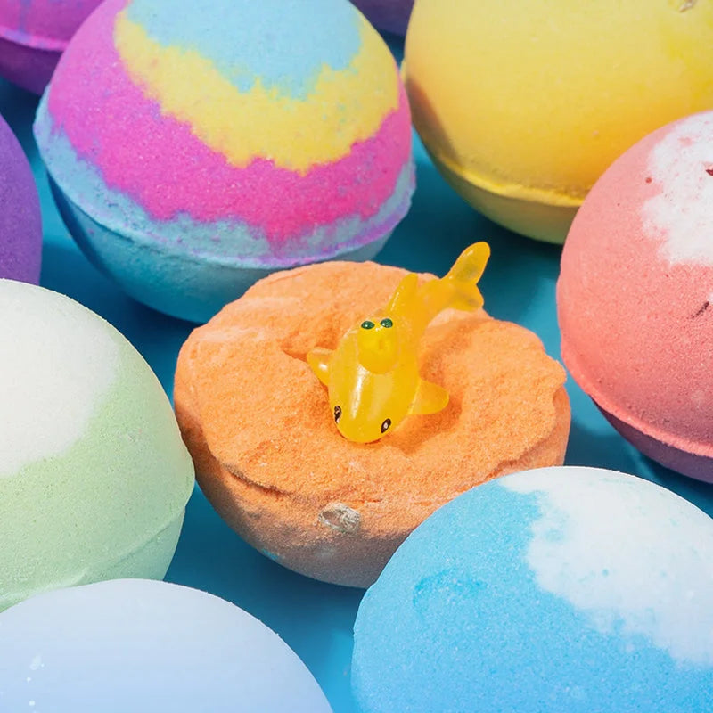 🔥🛁 Přírodní koupelové bomby pro děti s mega bublinkami a překvapením uvnitř 🥚✨12 ks. [1 balení]