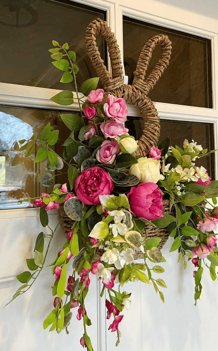 🔥 Jarní dekorace do kapsy na zavěšení na zeď zajíček