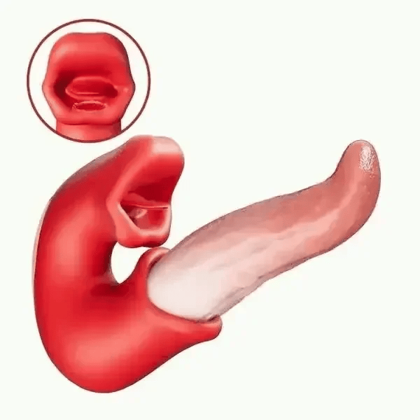 Arabella - vibrační dildo 3 v 1 se stimulací G-bodu, klitorisu a jazyka, voděodolné.