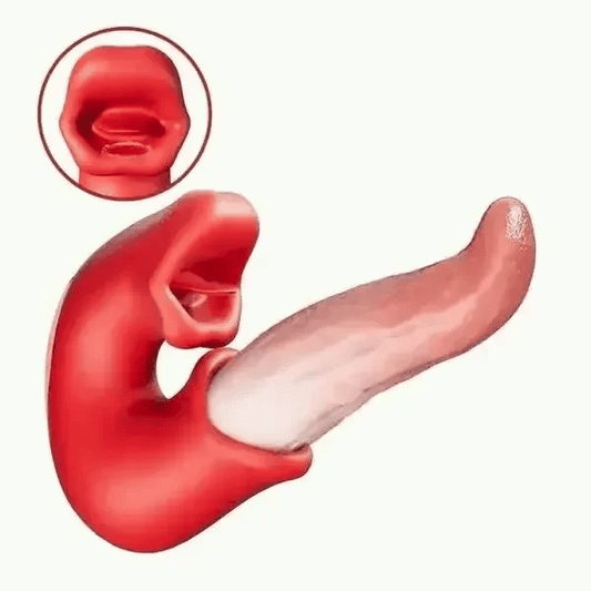 Arabella - vibrační dildo 3 v 1 se stimulací G-bodu, klitorisu a jazyka, voděodolné.